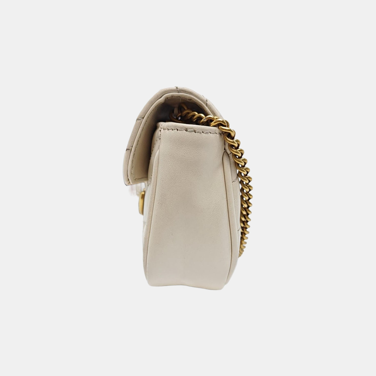 GG Marmont Mini Quilted Calfskin White