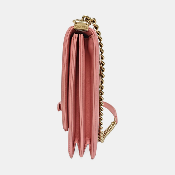 BOY CHANEL Mini Quilted Calfskin Pink