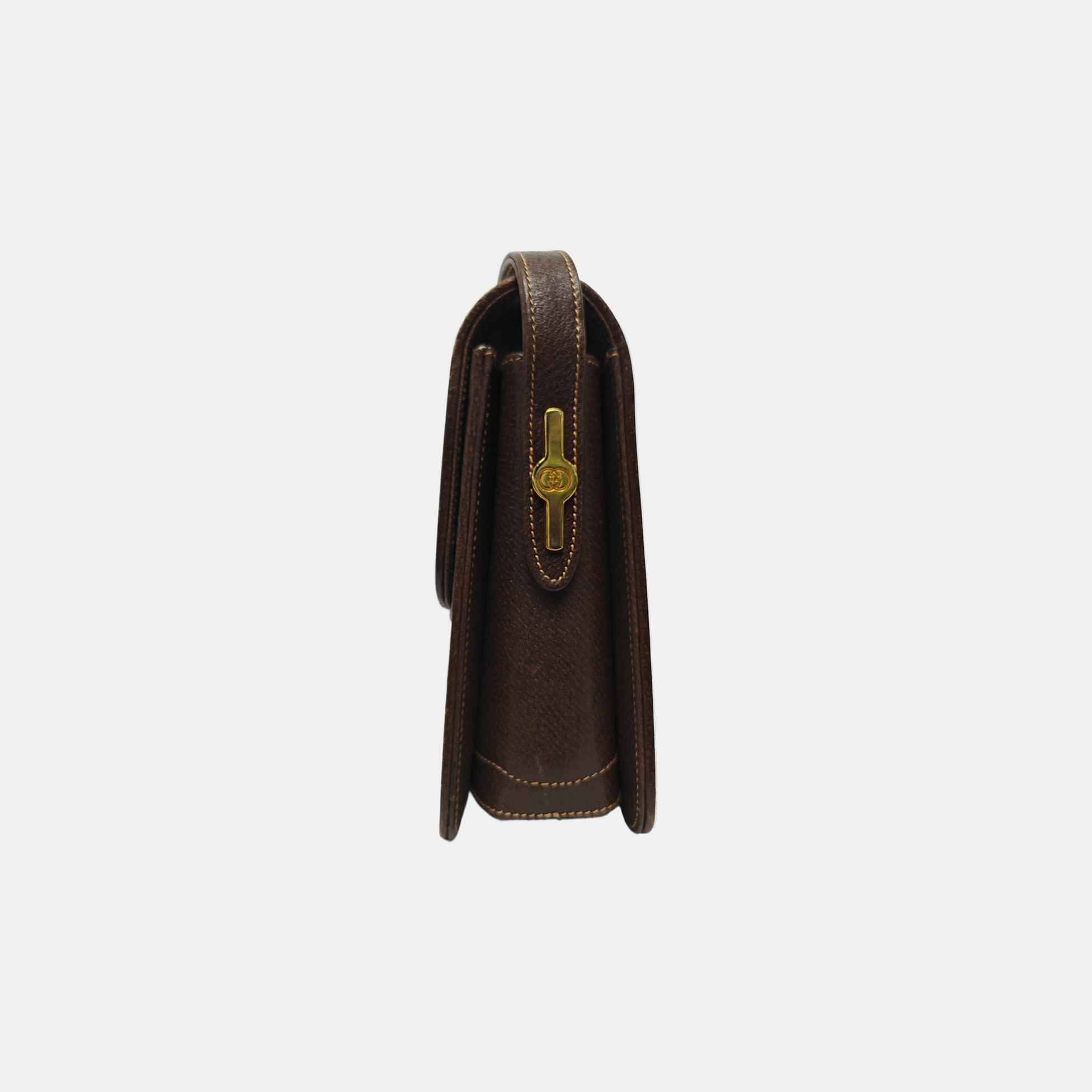 Monogram Coated Canvas Shoulder Bag Brown