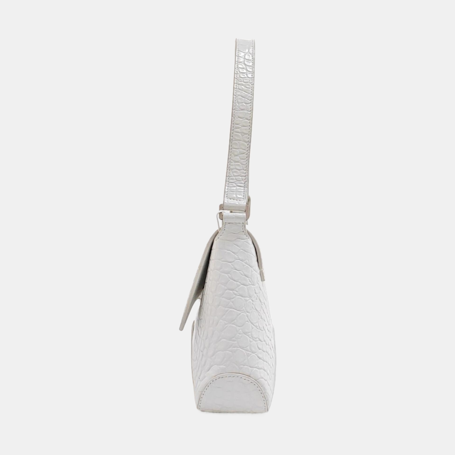 Calfskin Top Handle Bag White