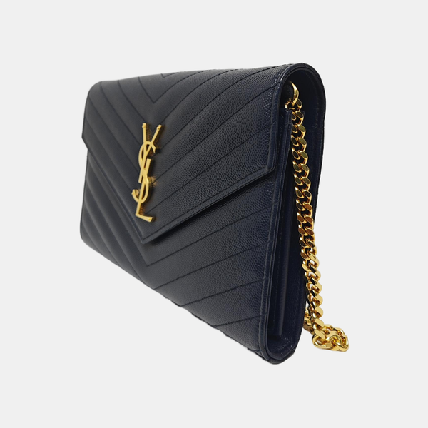 MONOGRAM Medium Chevron Calfskin Blue