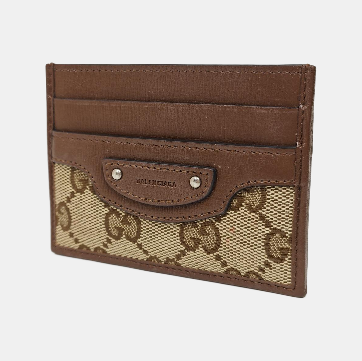 The Hacker Project Monogram Canvas Beige Card Holder