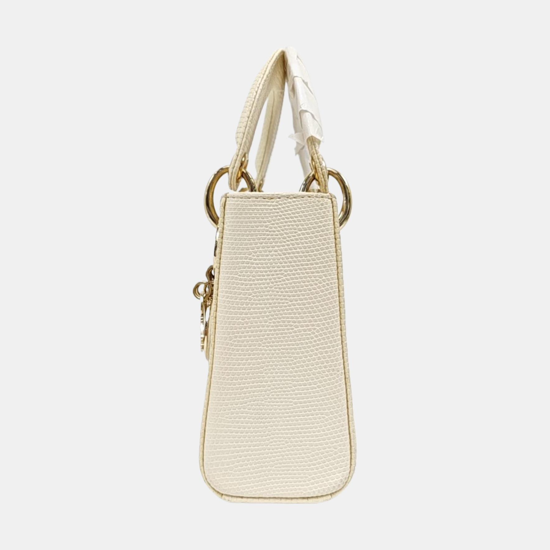 Lady Dior Mini Lizard Yellow