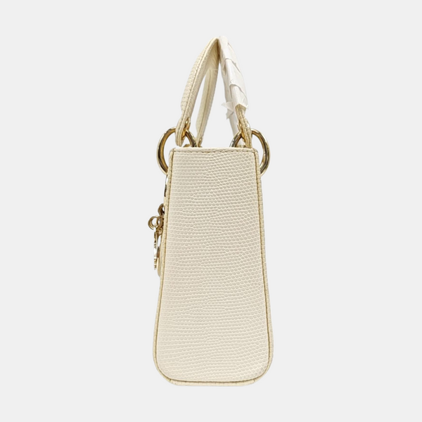 Lady Dior Mini Lizard Yellow