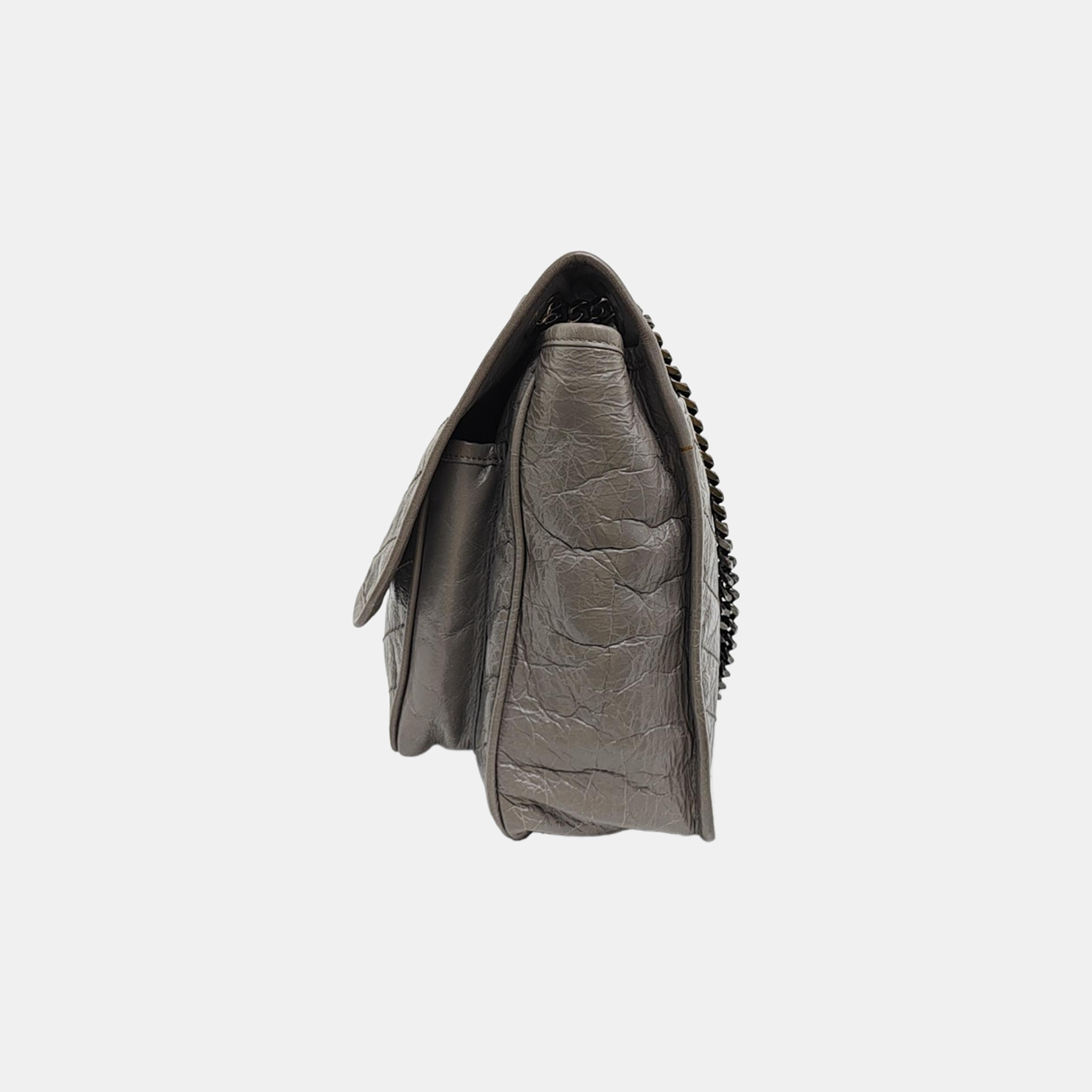 NIKI Large Chevron Calfskin Gray