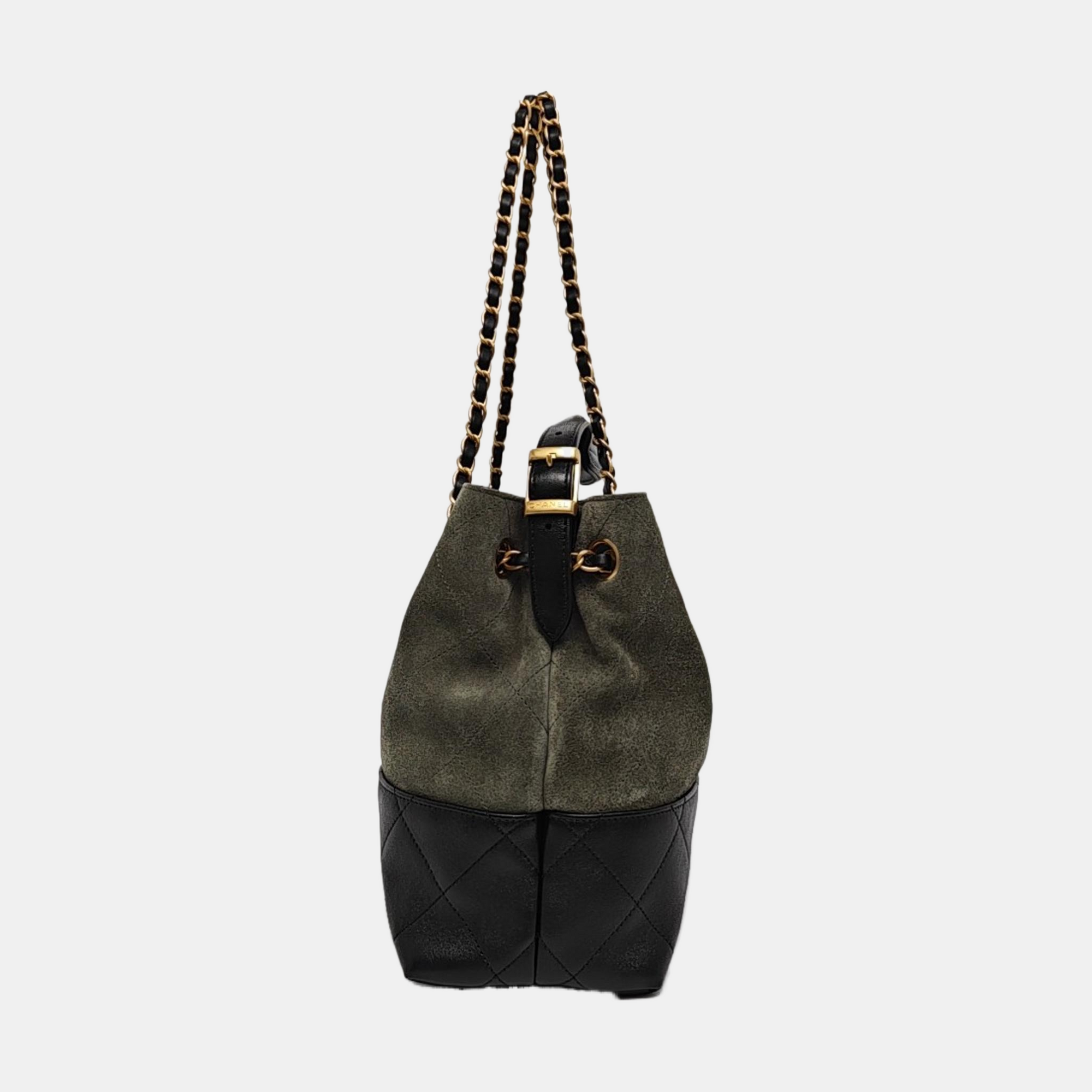 Quilted Suede Small Beige