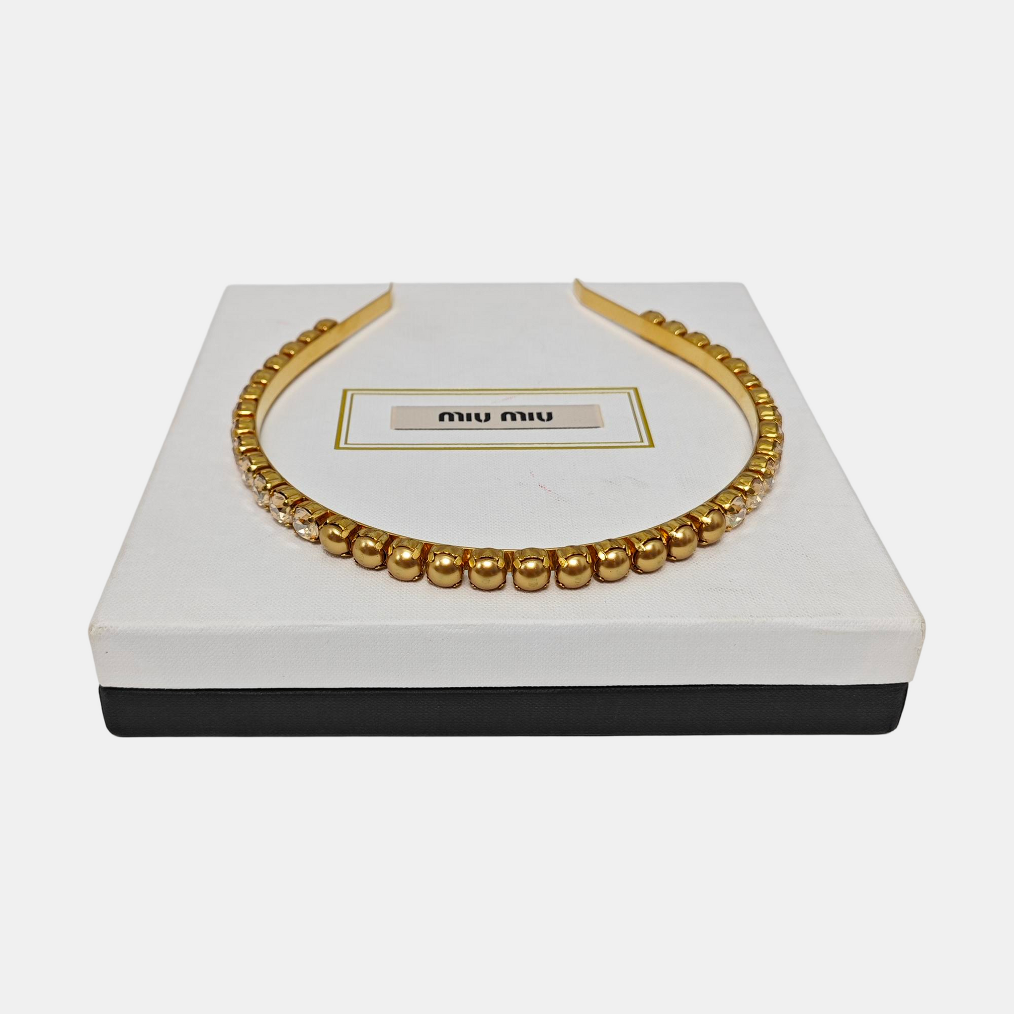 Faux Pearl Hairband Gold