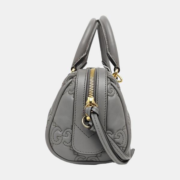 GG Matelassé Mini Monogram Calfskin Gray