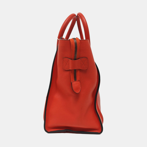 Authenticated pre-owned  LUGGAGE Mini Calfskin Red - Tote Bag at Looply