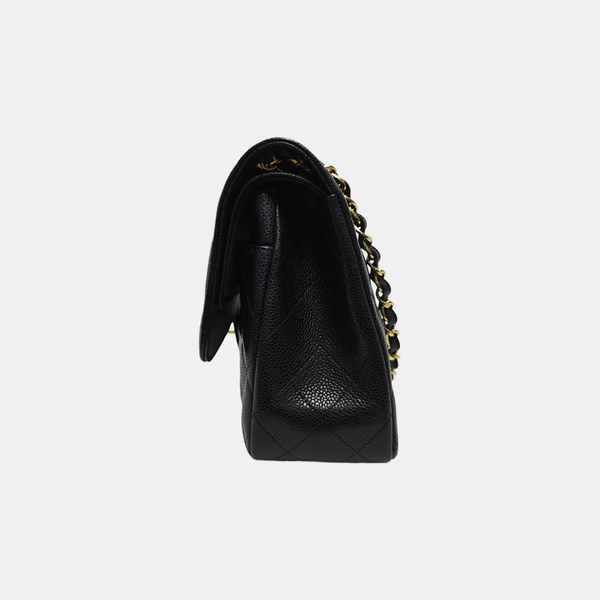 Large Quilted Grained Calfskin Black