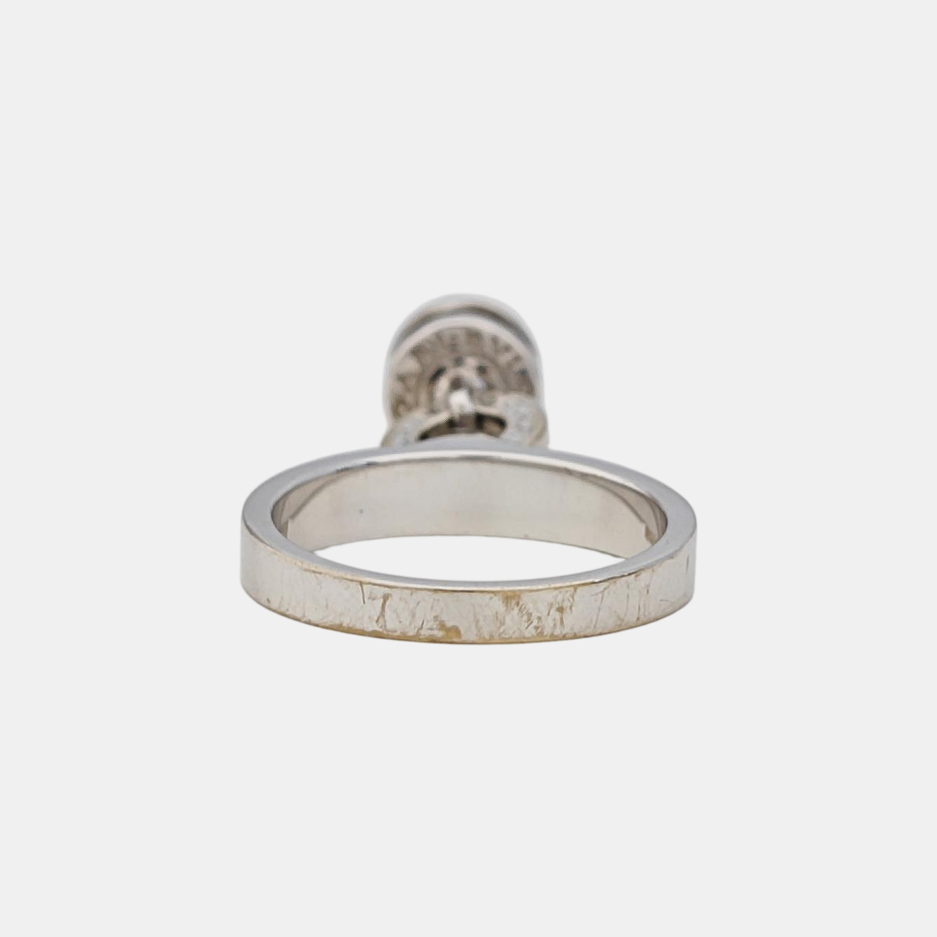 18k White Gold Silver Ring EU 53