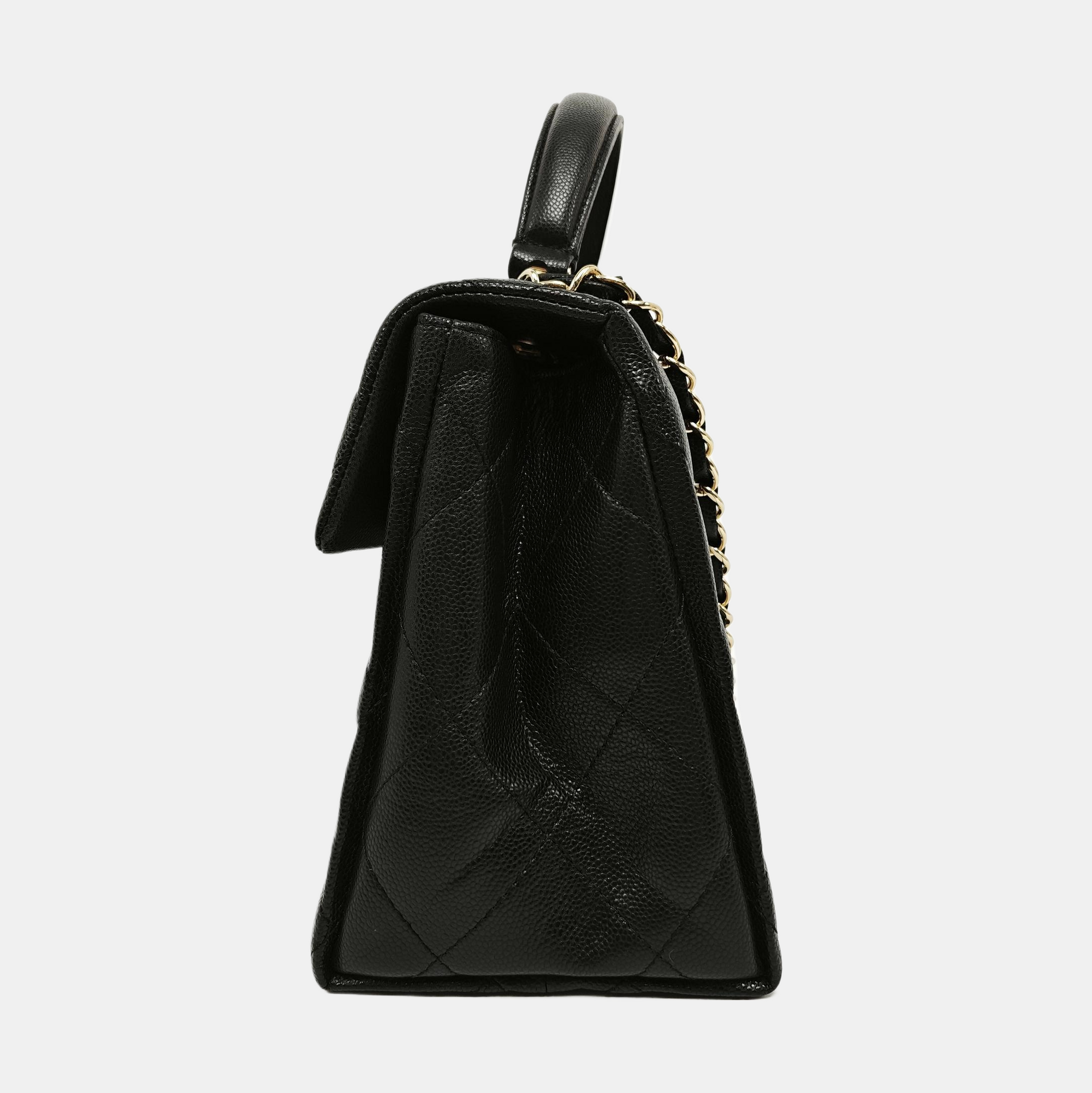 CLASSIC FLAP Quilted Grained Calfskin Black