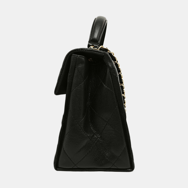 CLASSIC FLAP Quilted Grained Calfskin Black