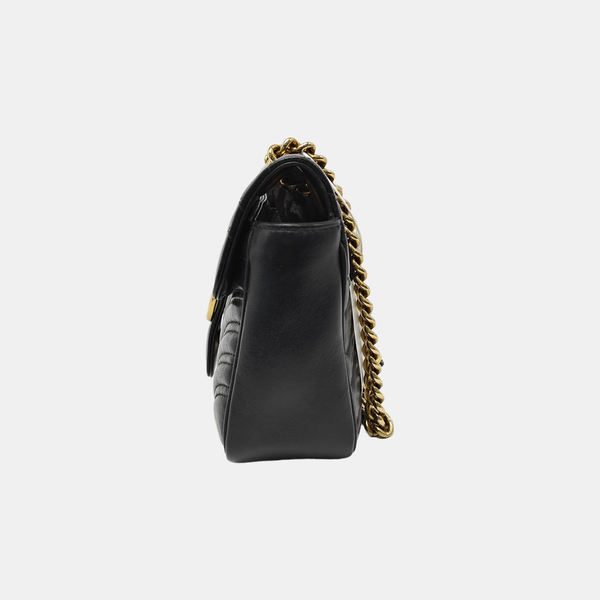 GG Marmont Medium Quilted Calfskin Black