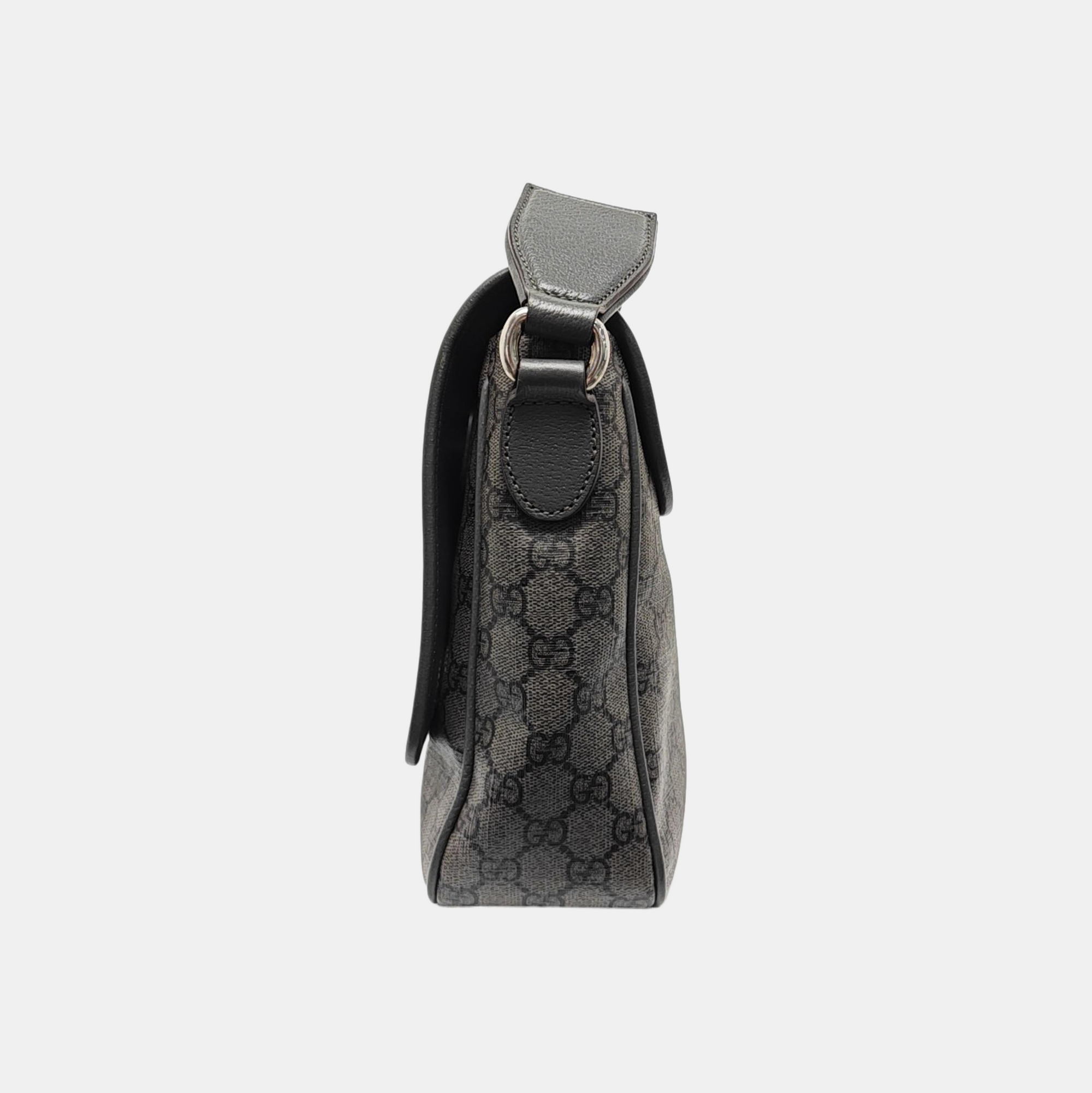 Ophidia Medium Monogram Coated Canvas Gray