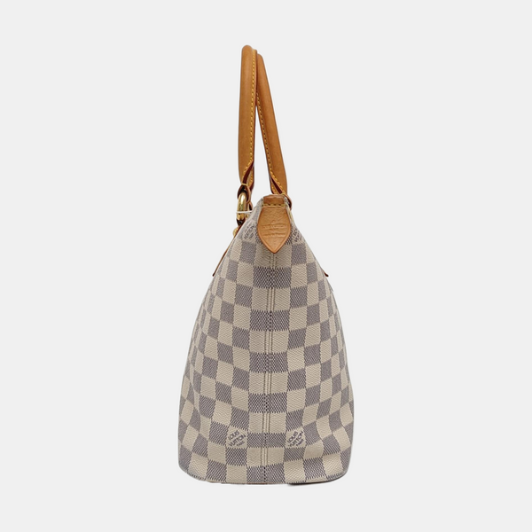 SALEYA PM Damier Azur Coated Canvas White