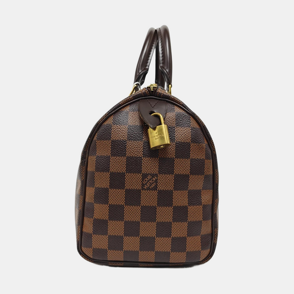 SPEEDY 25 Damier Ebene Coated Canvas Brown