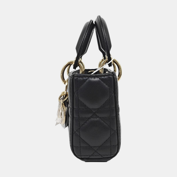 Lady D-Joy Super Mini Cannage Lambskin Black