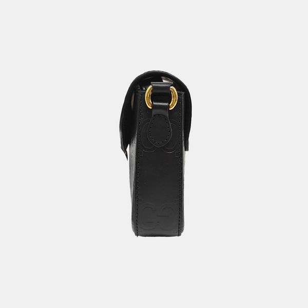 Monogram Calfskin Shoulder Bag Mini Black