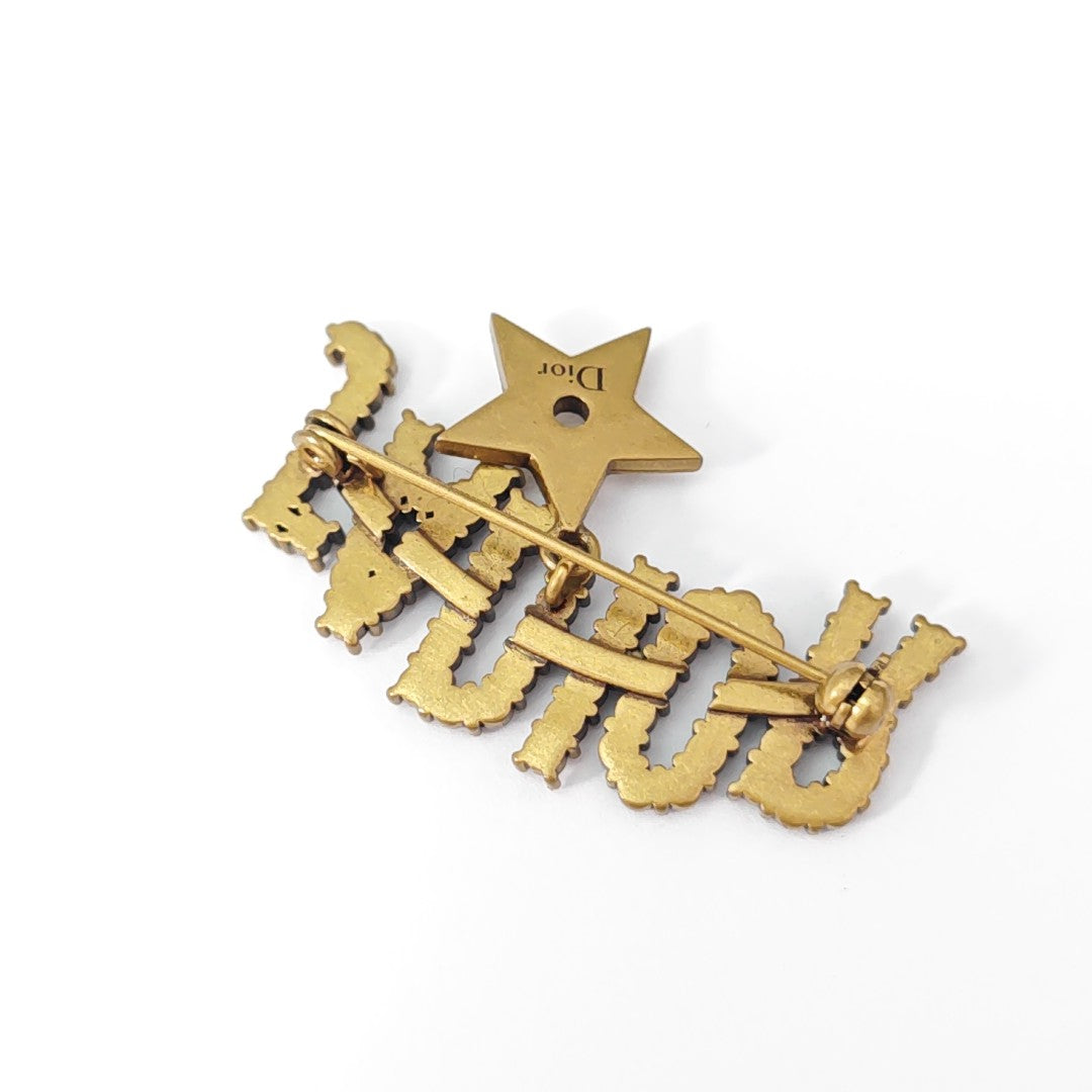 J'adior Crystal Gold Brooch