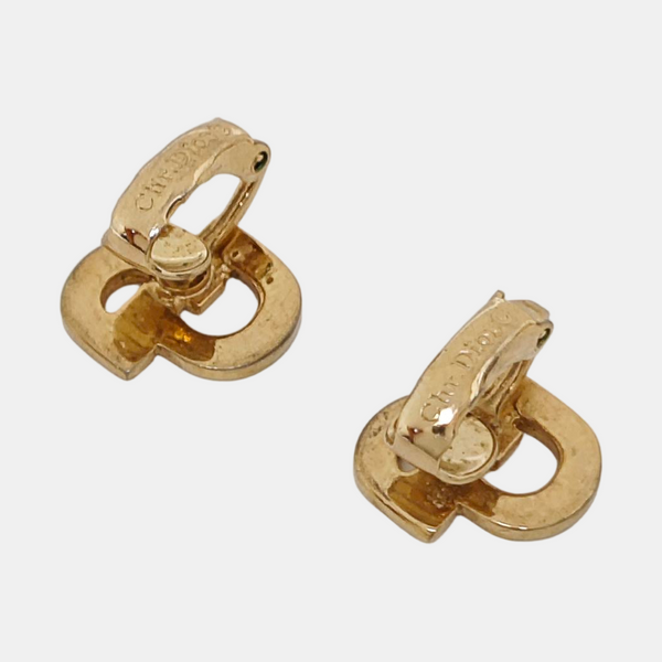 Petit CD Metal Gold Clip On Earrings