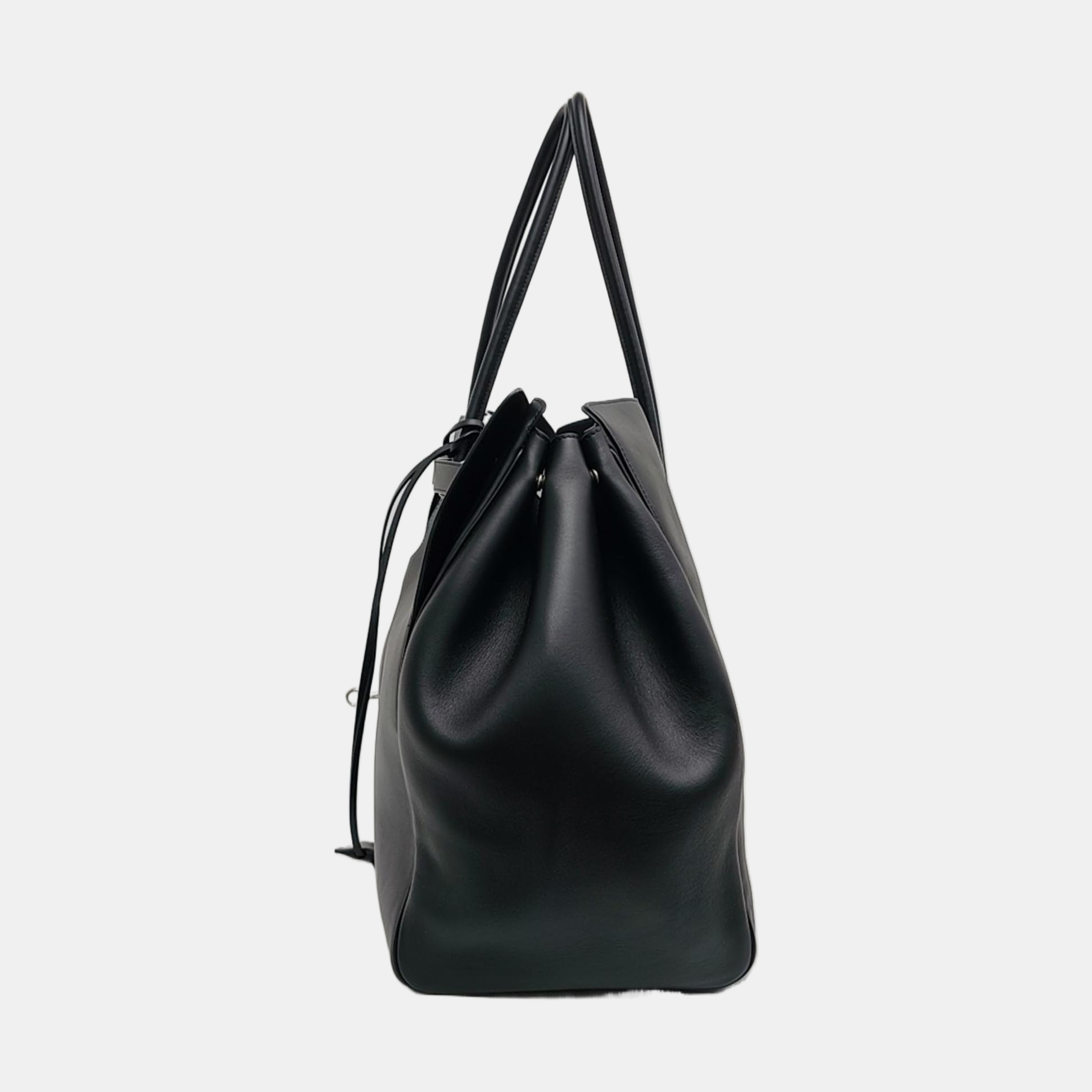Calfskin Top Handle Bag Black