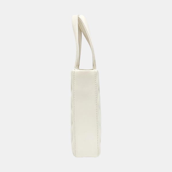 Matelassé Small Quilted Lambskin White
