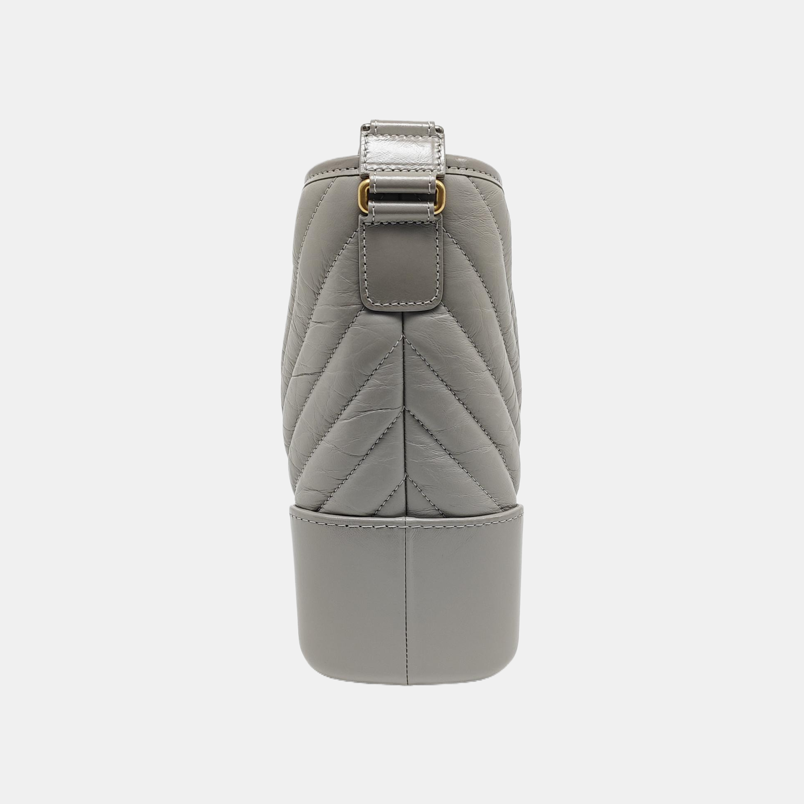 GABRIELLE Medium Chevron Calfskin Gray