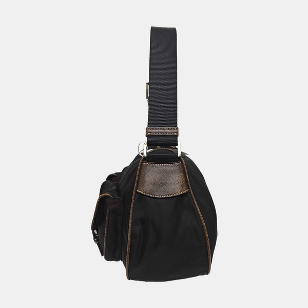 Nylon Top Handle Bag Black