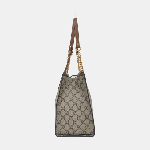 Padlock Medium Monogram Coated Canvas Beige
