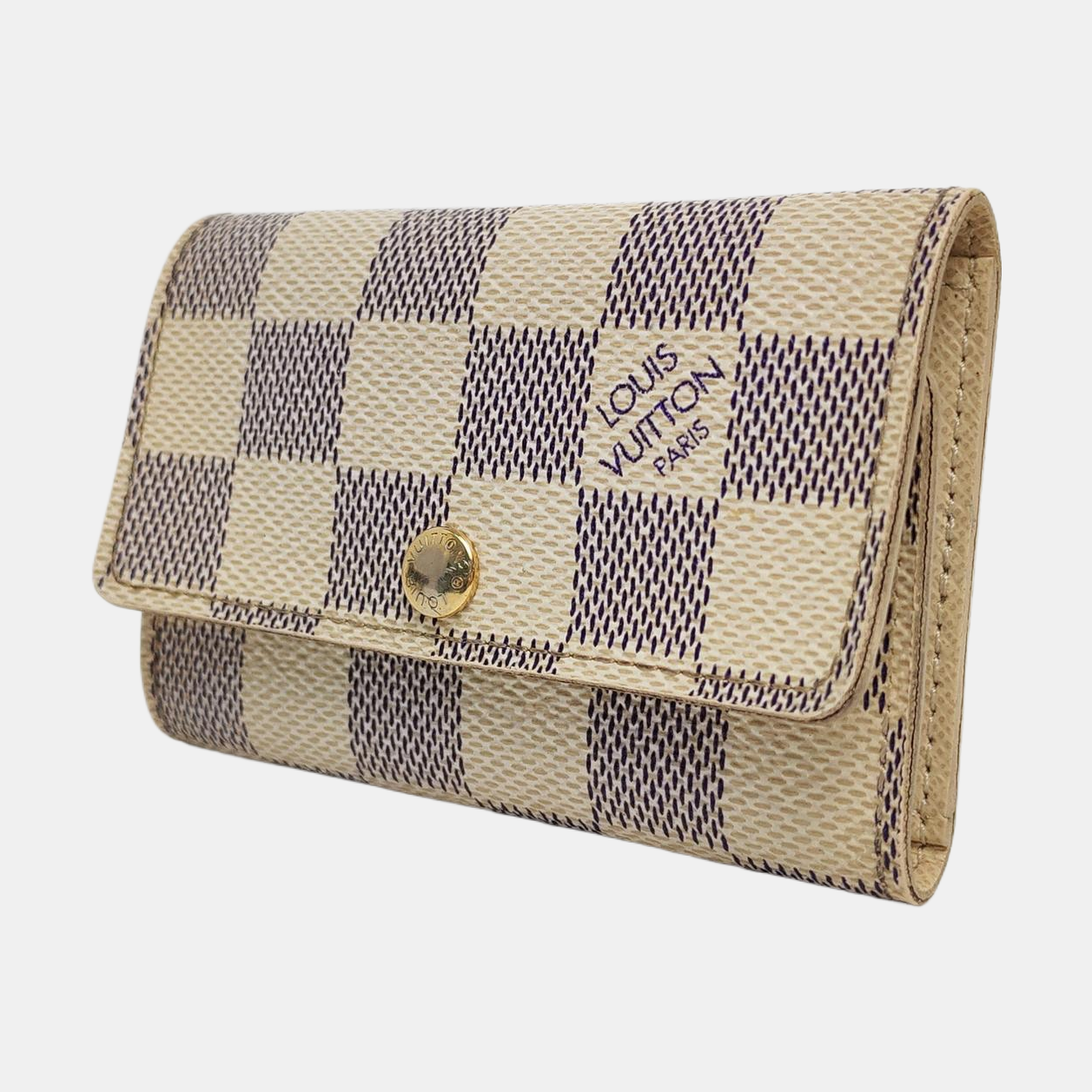Damier Azur Coated Canvas Key Pouch White