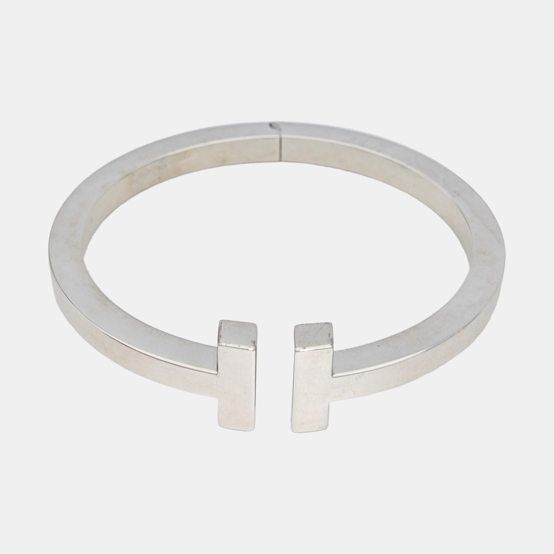 Tiffany T 18k White Gold Silver Bangle