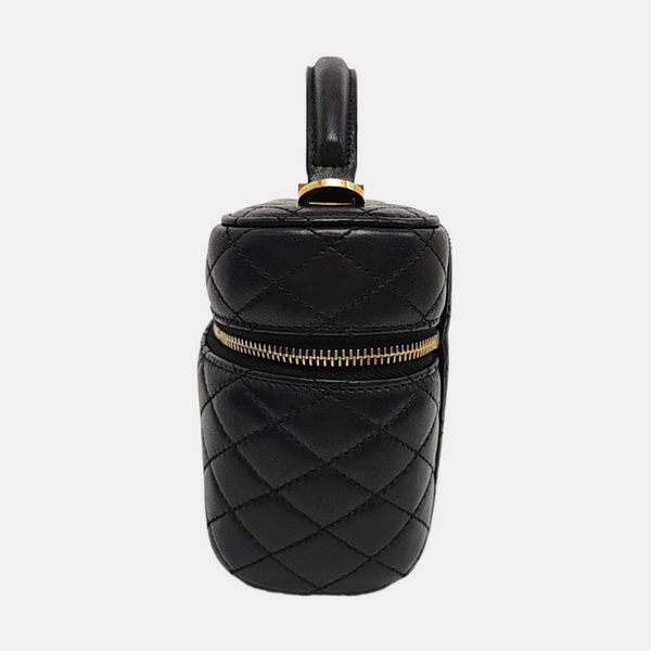 80'S VANITY Mini Quilted Lambskin Black