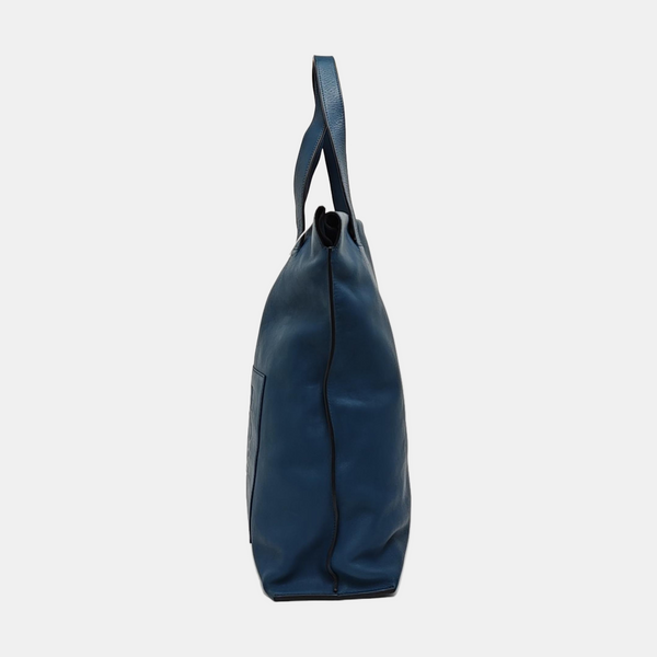 Calfskin Top Handle Bag Blue