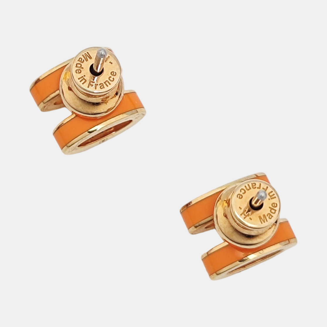 Pop H Metal Rose Gold Stud Earrings
