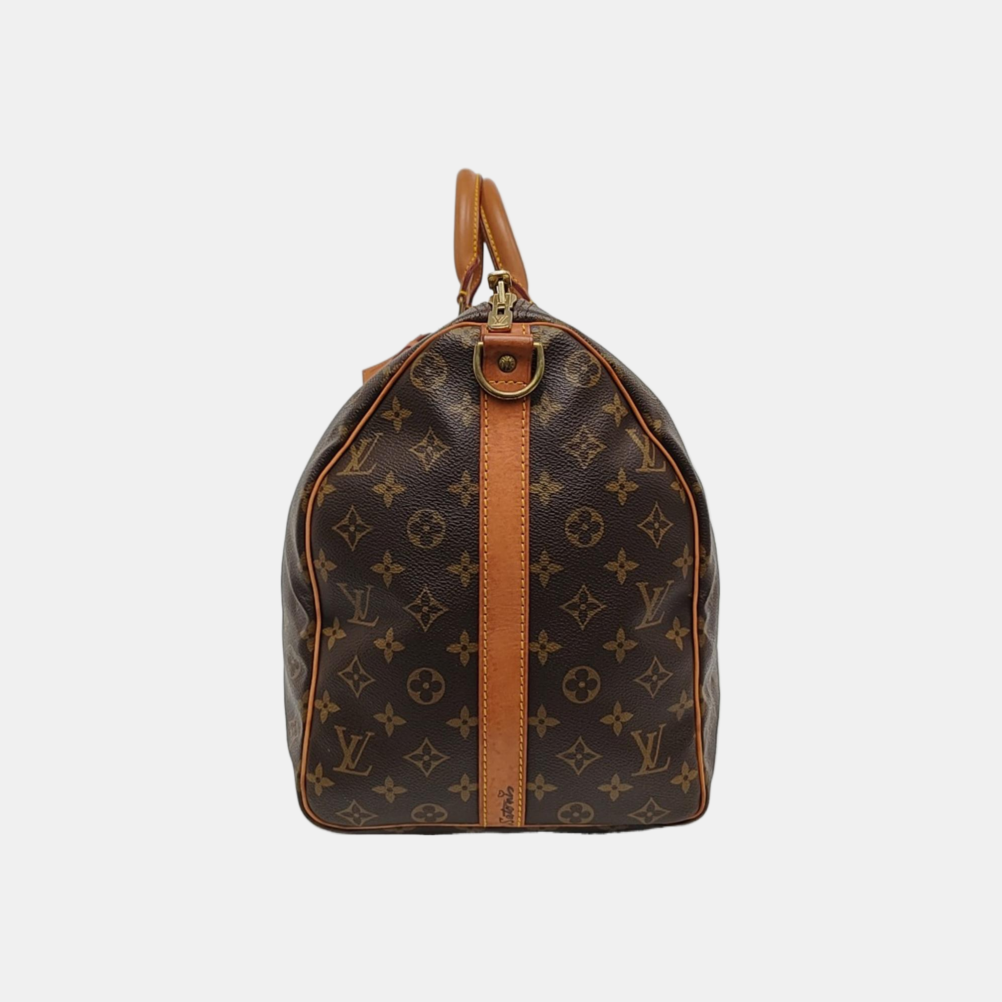 KEEPALL 60 Monogram Coated Canvas Brown