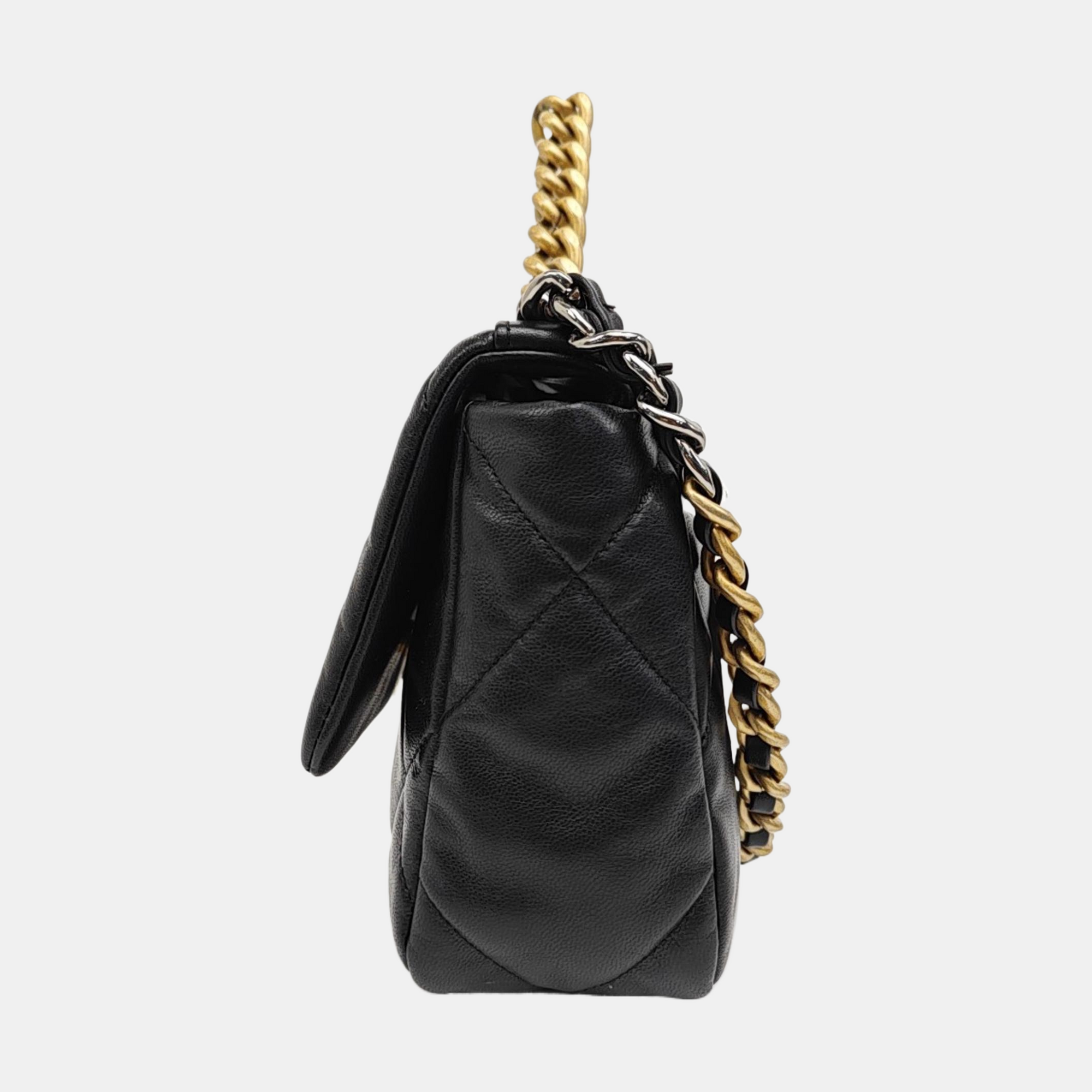 CHANEL 19 Small Quilted Lambskin Black