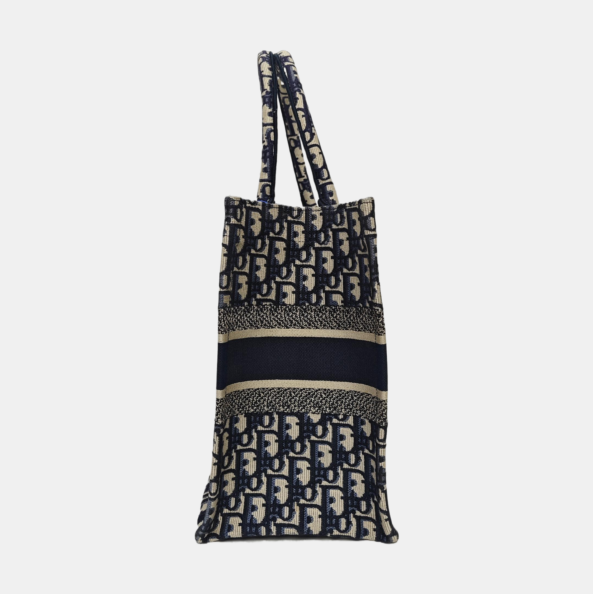 Book Tote Medium Oblique Canvas Blue