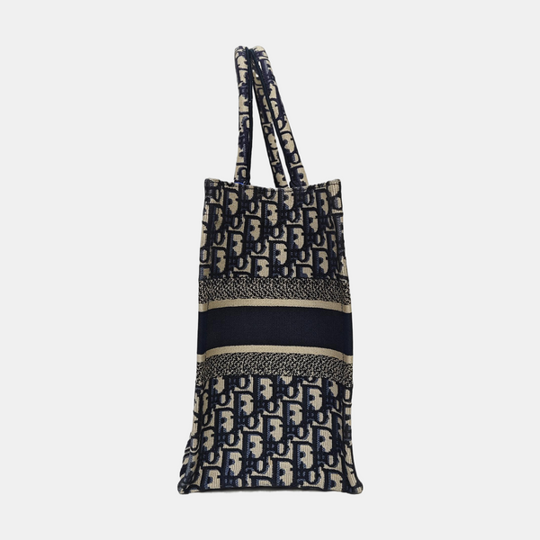 Book Tote Medium Oblique Canvas Blue