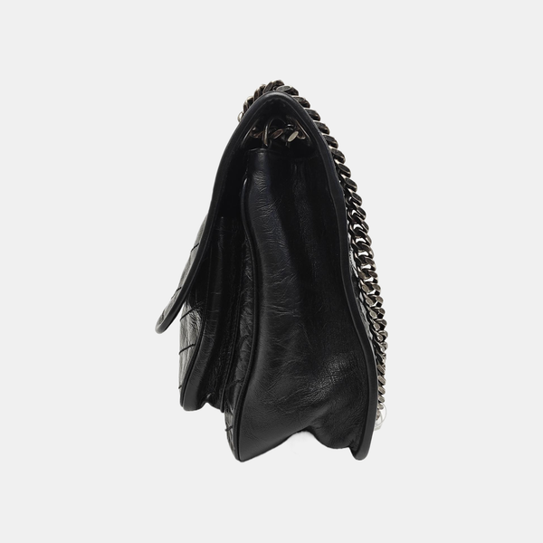 NIKI Medium Chevron Calfskin Black