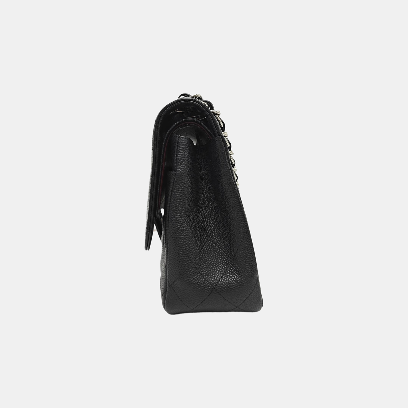 CLASSIC FLAP Jumbo Quilted Grained Calfskin Black