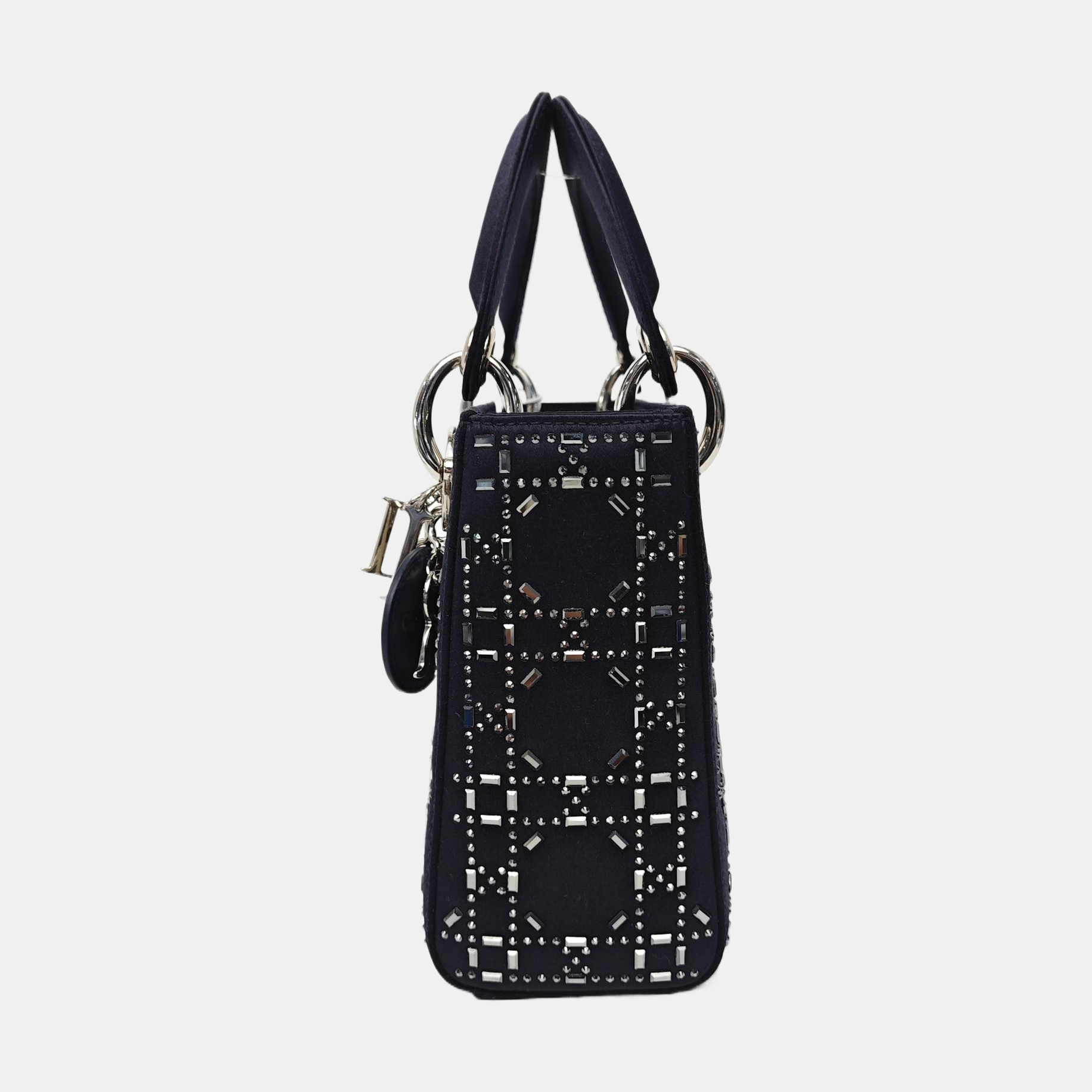 Lady Dior Mini Silk Satin Blue