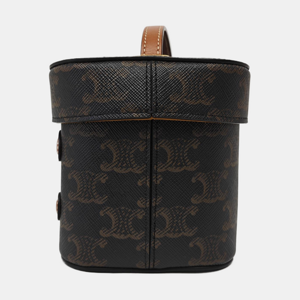 Coated Canvas Shoulder Bag Brown