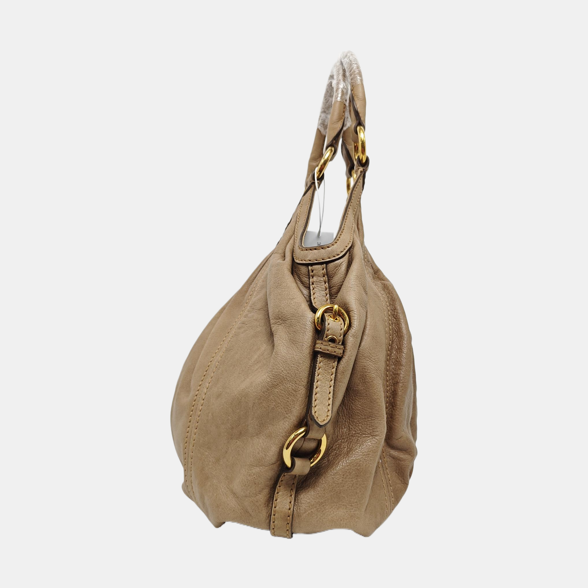 Calfskin Top Handle Bag Gray