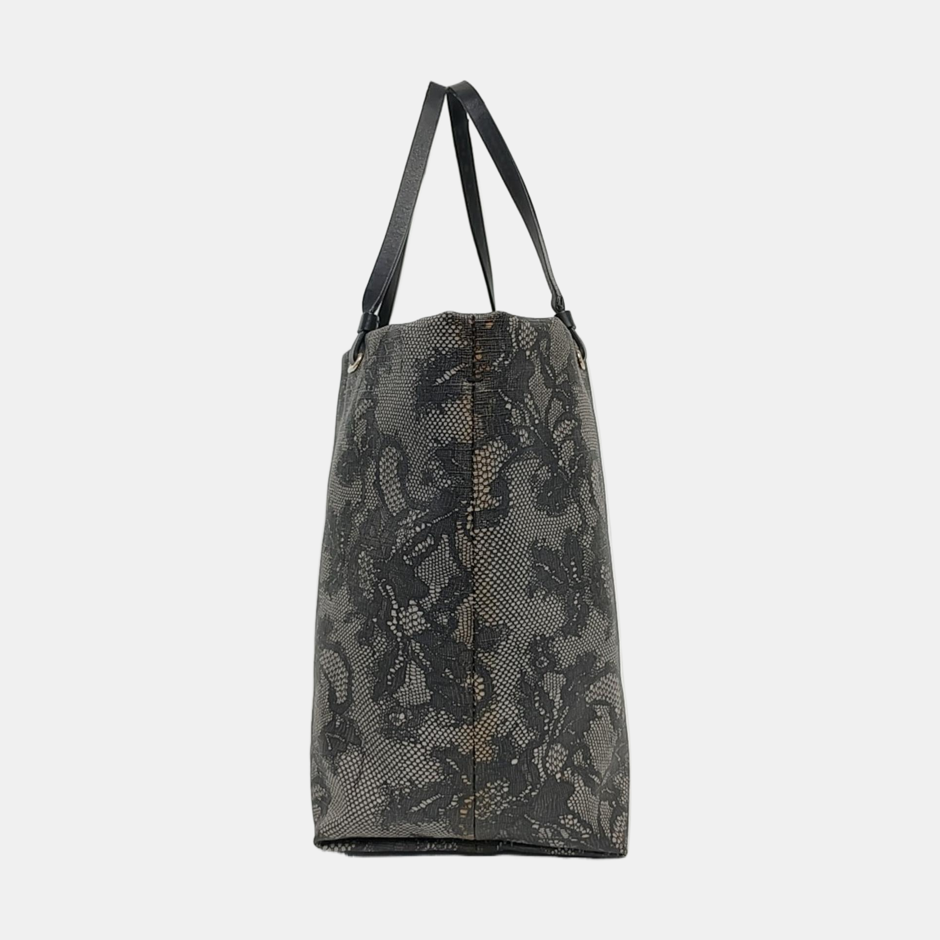 Coated Canvas Tote Bag Black