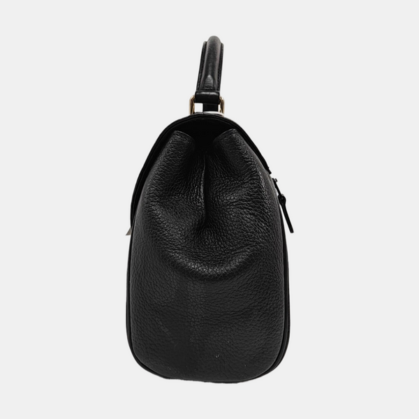 Calfskin Top Handle Bag Black