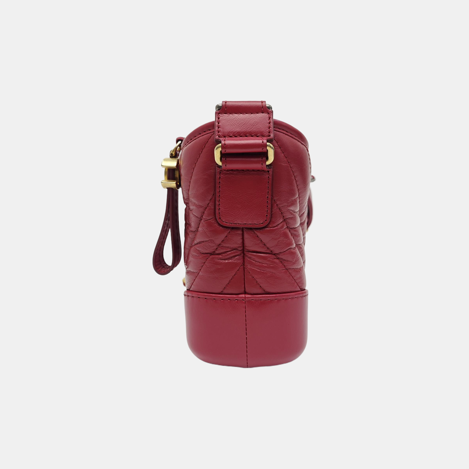 GABRIELLE Small Chevron Calfskin Red