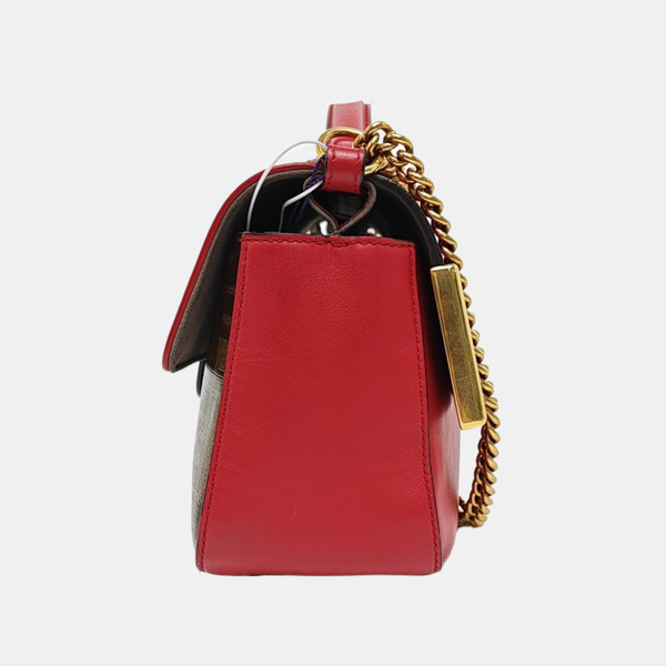 Coated Canvas Shoulder Bag Brown