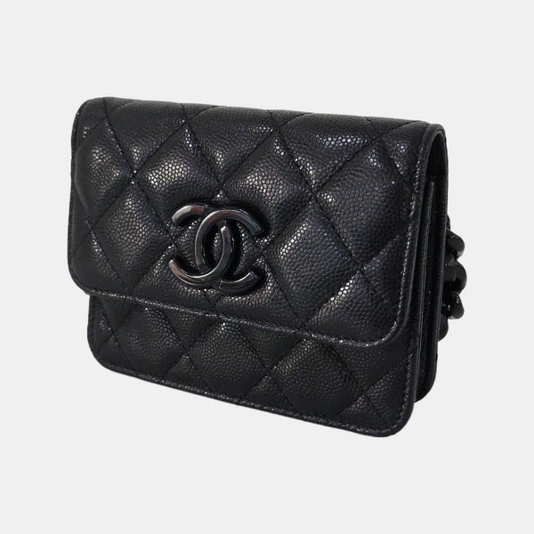 Quilted Grained Calfskin Black