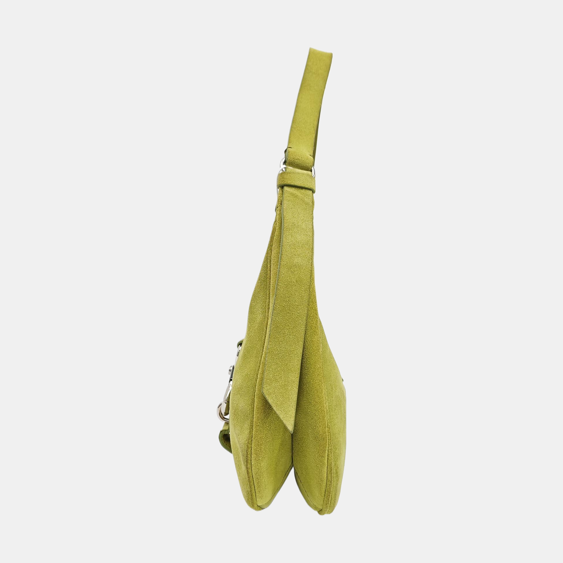 Suede Top Handle Bag Green